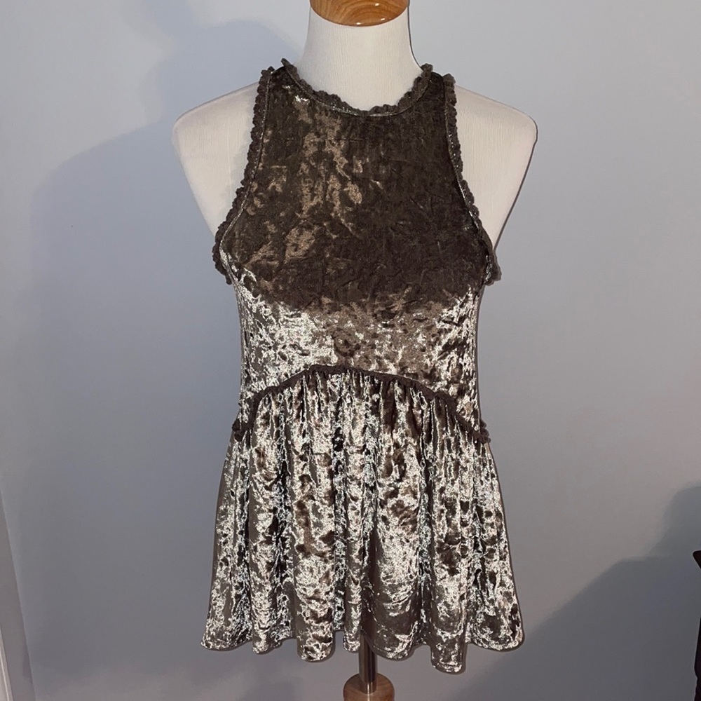 Boutique green velvet top